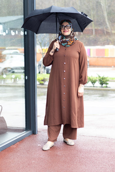 Restock:Ash-brown long co ord