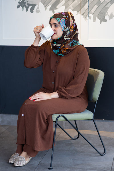 Restock:Ash-brown long co ord