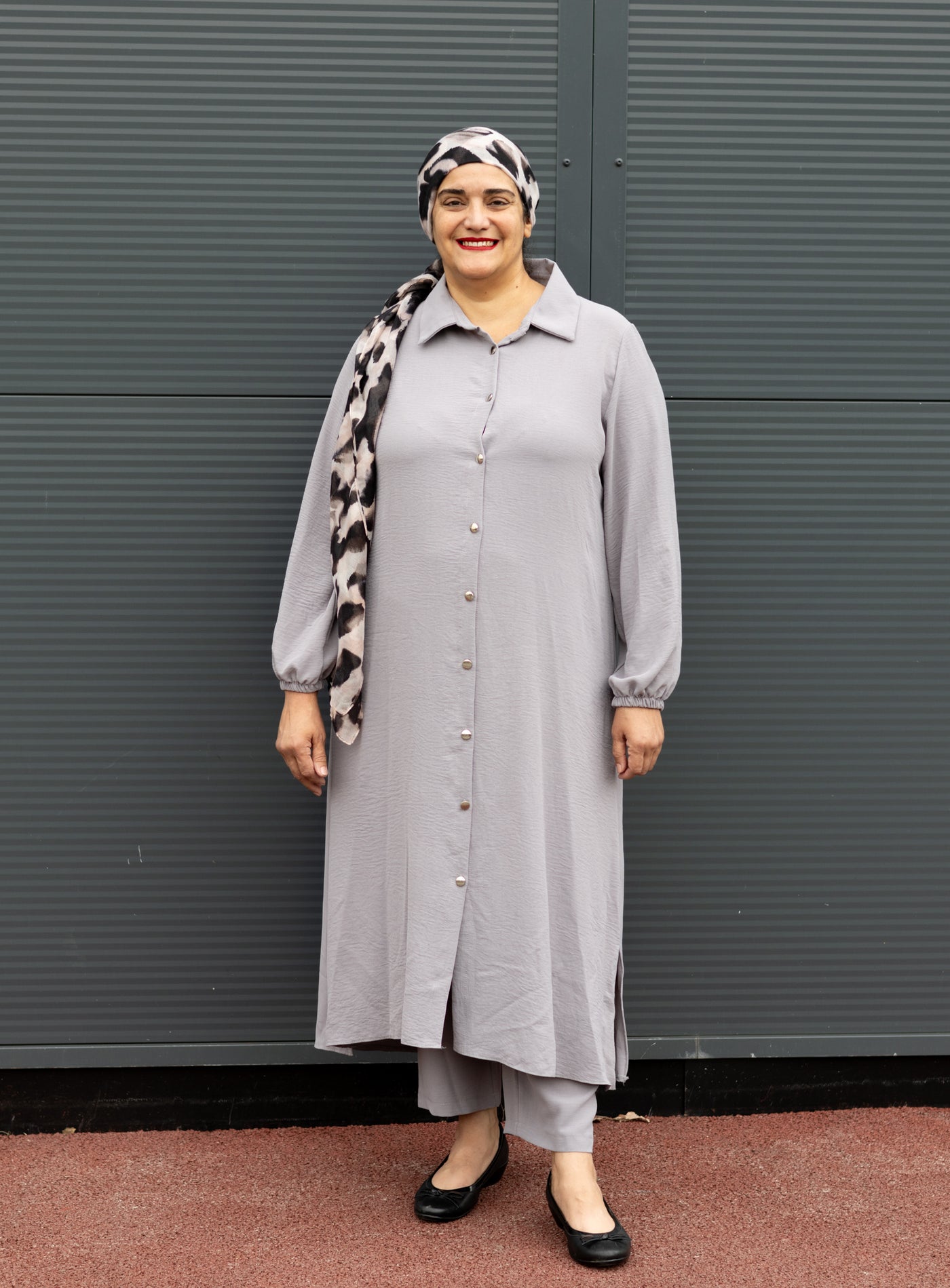 Carbon grey long co ord