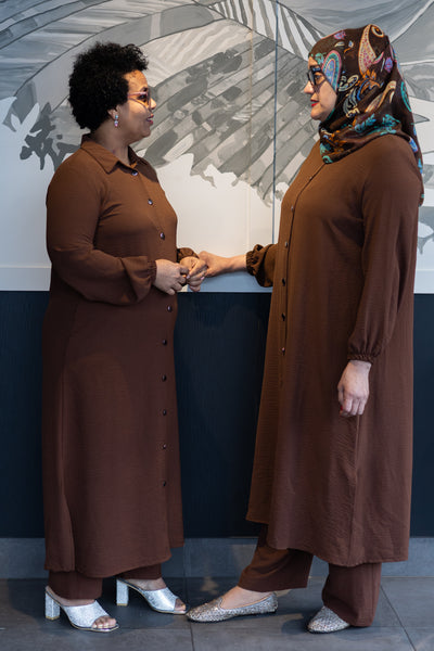 Restock:Ash-brown long co ord